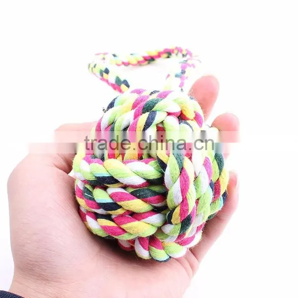 Hand Pull Pet Cotton Rope Ball The Dog Ball Cotton Rope Toys 28cm photo-2