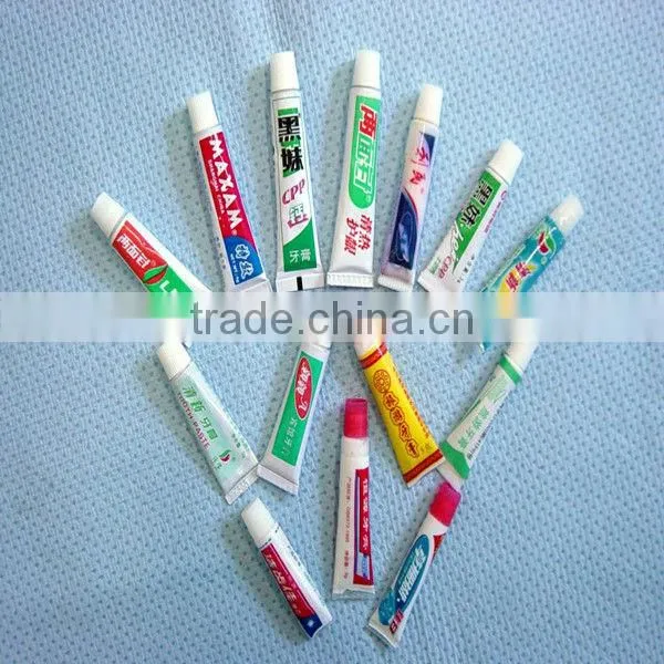 Small toothpaste tube for hotel