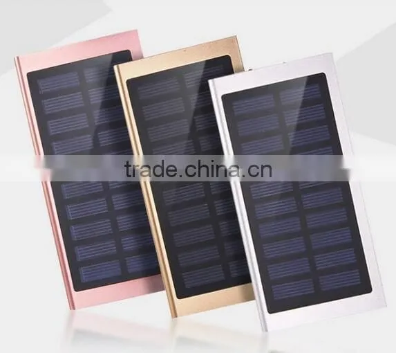 20000 Mah Extrathin Solar Charger Aluminum External Battery Backup Ultra Thin Solar Power Bank photo-2