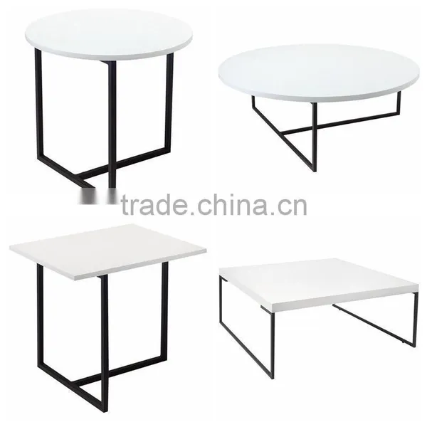 Euro Style White Highlight Lacquer Square Coffee Table photo-3