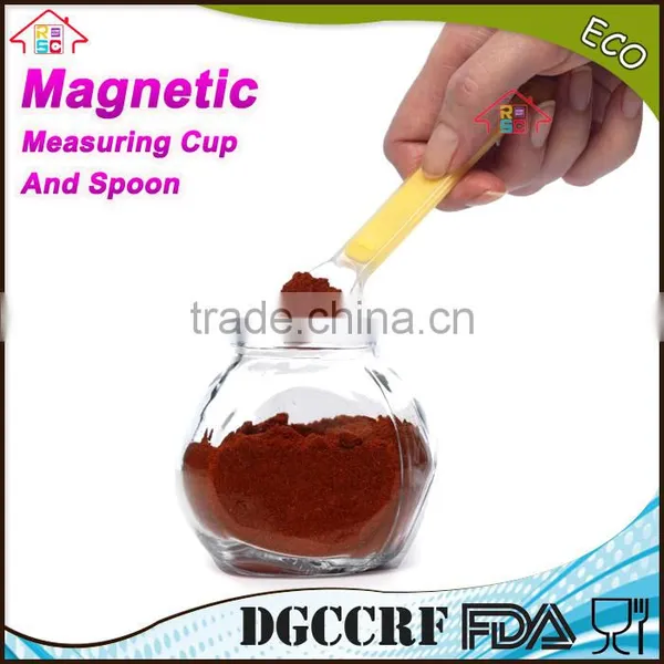 NBRSC Wholesale 8-Piece Individual Stackable Colorful Clear Plastic Magnetic Measuring Cup And Spoon Set for Baking photo-6