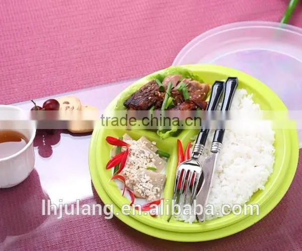 Useful Microwave Safe Plastic Dinner Plate, Portion Control Plate photo-2