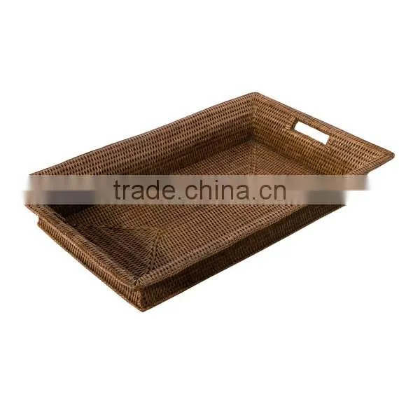 Natural Rattan Storage Serving Tray photo-6
