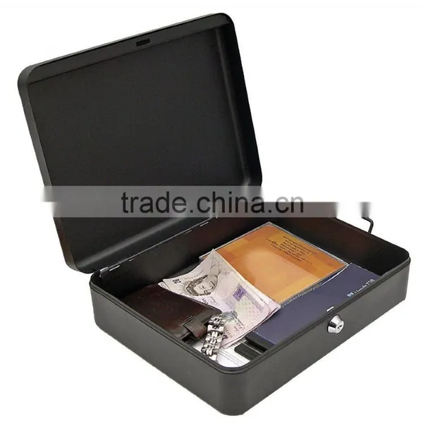 12" A4 Security Cash Document Storage Safety Deposit Secure Lock Key Safe Box Metal 462754 photo-3