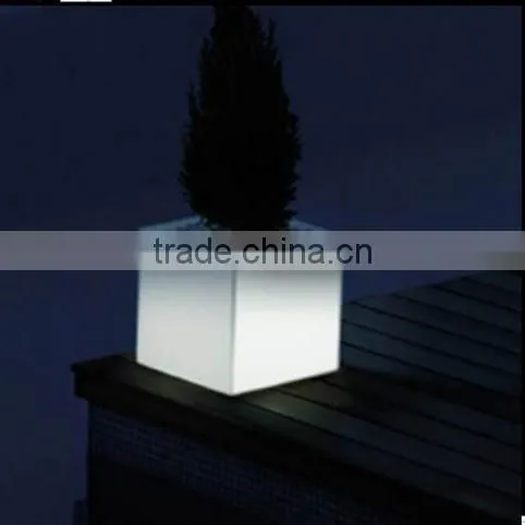 LED Large Garden Flower Pots Blue /led Garden Marble Flower Pot Solar Flower Pot Light for Outdoor photo-4