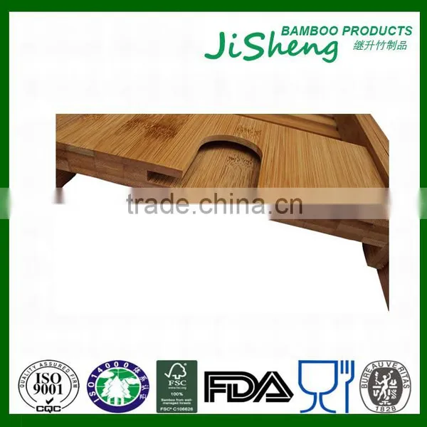Bamboo Bathtub Caddy Tray With Extending Sides and With Waterproof Cloth photo-4