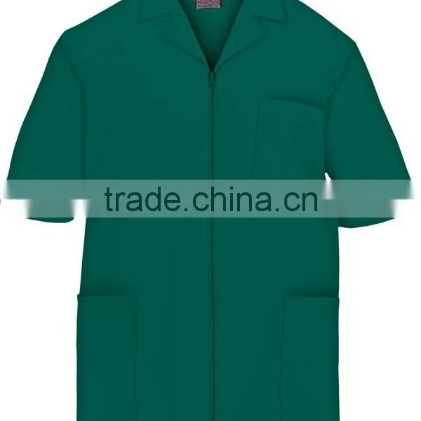 Medical Uniform Workwear Men's Short Sleeve Zip Front Scrub Jacket Medical Uniform photo-3