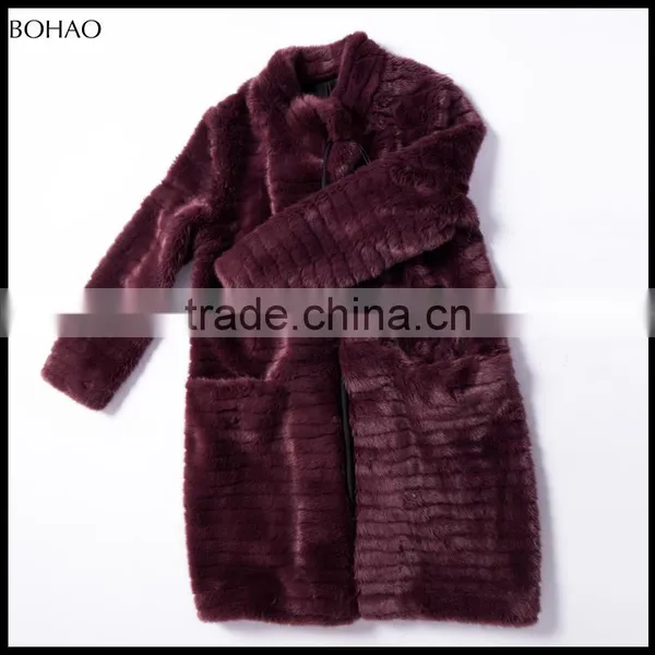 New Color Long Pattern Special Fabric Style Fake Fur Coat Ladies photo-3