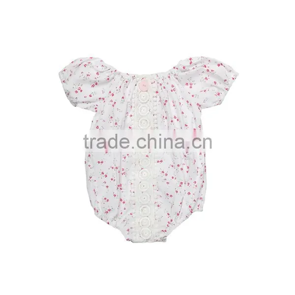 Summer Short Smocked Bubble Toddler Clothes Baby Rompers Custom Print Cotton Baby Romper photo-3