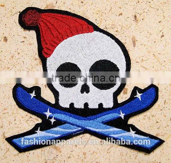 Custom High Quality Embroidered Creative Skulls Patch for Clothes Embroidery Patch Made in China Choose Size/color photo-3