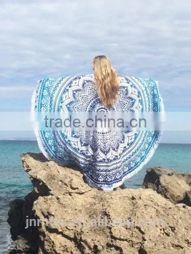 100% Cotton Custom Reactive Printing Round Towel Beach photo-5