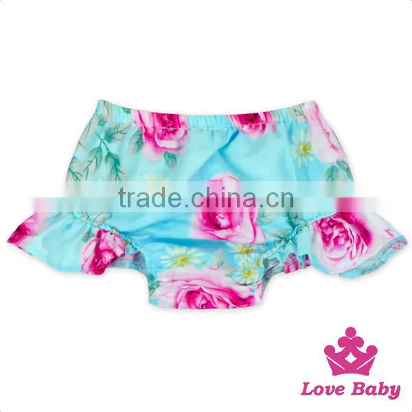 New Style Blowers Flower Printed Ruffle Baby Shorts Lace Stringy Selvedge Beautiful Babay Cloth Short Pants photo-3