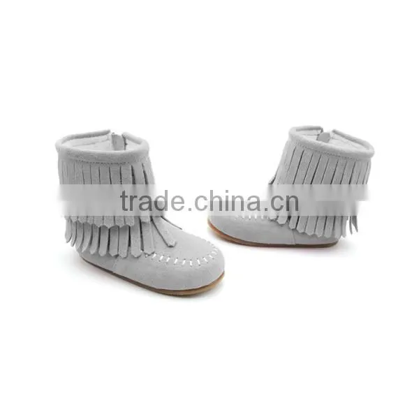Snow Boots Grey Suede Kids Fashion Winter Boots photo-2
