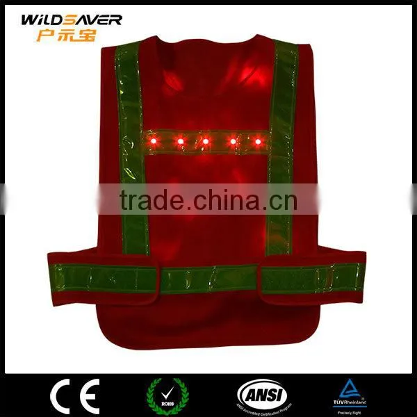 Orange Waistcoat Waterproof Relfective Workwear LED Security Shirt photo-3