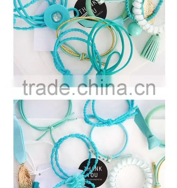 2017 Hot Sale Turquoise Knotted Hair Tie Set photo-2