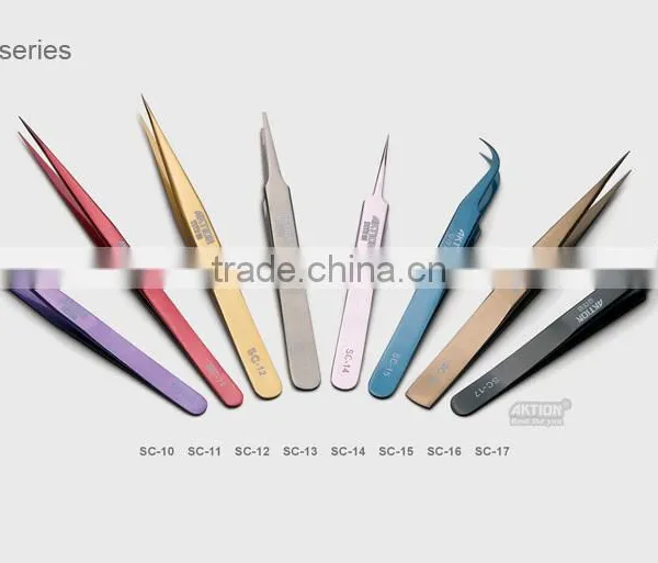 Fine Tip Mirror Polish Eye Brow Tweezers Beauty Tweezers SC Series photo-2