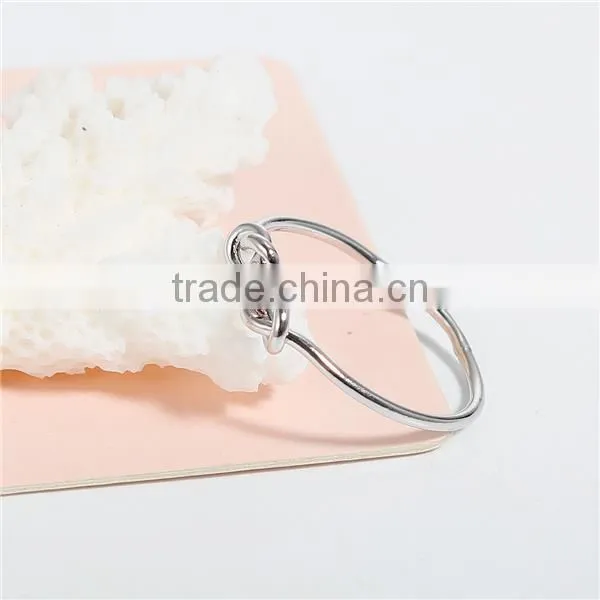 Copper Open Adjustable Rings Silver Tone Love Knot photo-2