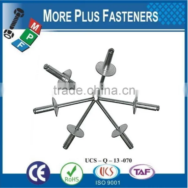 Made in Taiwan Aluminum Large Flange Anodized Stainless Steel Blind Rivet photo-3