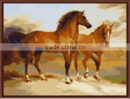 Hot Sale Handmade Running Horses Tiger,lion Painting Animal Oil Painting by Numbers Pictures photo-3
