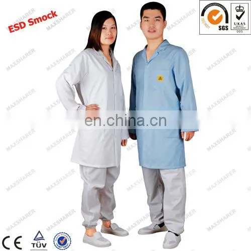 Maxsharer Wholesale Esd Antistatic Cleanroom Smock for Working Uniform in photo-3