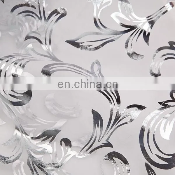 2015 New Fashion Ladies Dress Lining Fabric Super Organza White Gold Stamp Organza