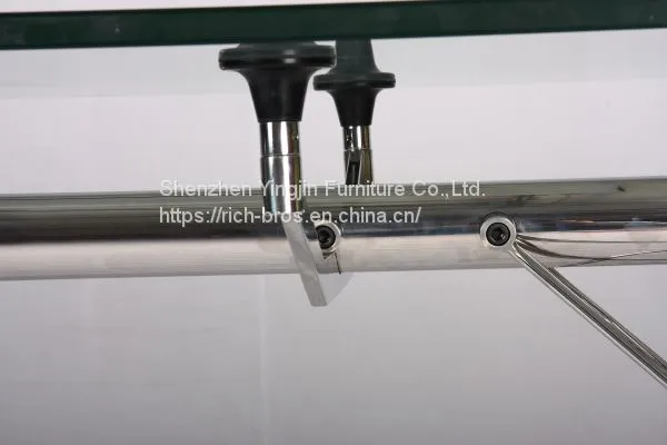 Office/dinning Table Glass Top Plus Metal Base Desk photo-3