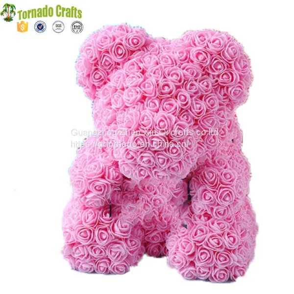 New Show High Quality 40cm Valentine Day Foam Teddy Rose Flower Bear photo-2