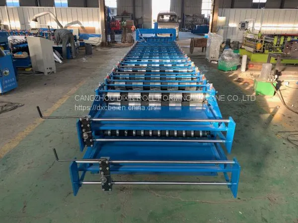 Automatic Double Layer Trapezoidal Ibr Wall Panel Roofing Sheet Tile Making Roll Former Forming Machine With Good Quality photo-5