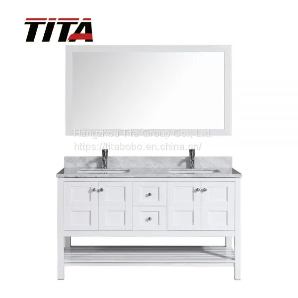 White Lacquer Bathroom Vanity Modern Style T9303-60W