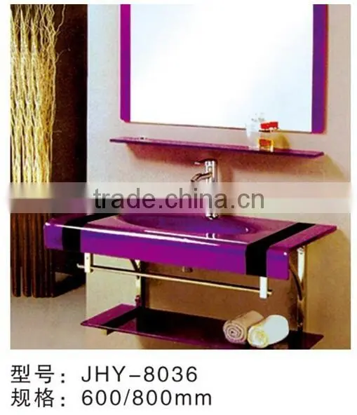 Bathroom vanity unit with competitive price and glass material