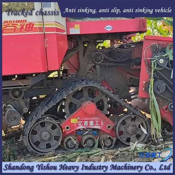 Corn Harvester Modified With Triangular Track Wheels for Anti Slip in Flooded Areas photo-2