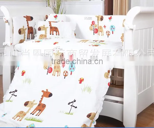 8pcs Pure Color Baby Bedding Set/embroidery Baby Bedding Set photo-4