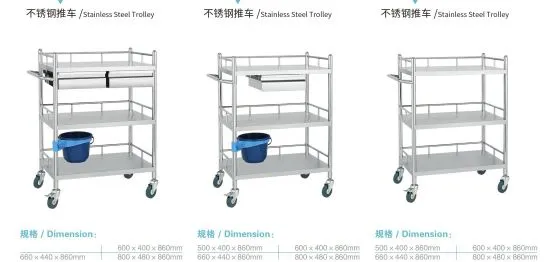 304 Stainless Steel Hospital Clinic Medical Instrument Trolley