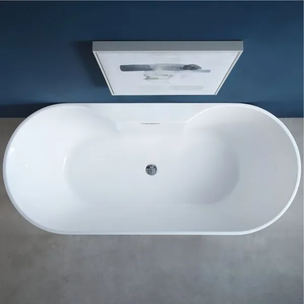 Modern Freestanding Solid Surface Bath Tub Bathroom Shower Tub High Quality Luxury Acrylic Resin Stone Bathtub photo-4