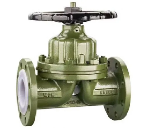 Hot Selling PN10 Cast Iron Body Diaphragm Valve PTFE PFA Lining Diaphragm Valve