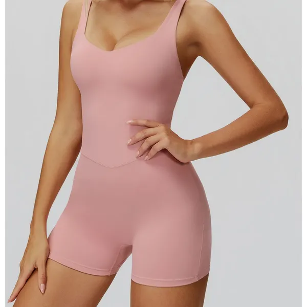 Wholesale Activewear Quick Drying Yoga Fitness Wear Set Workout Sport One Piece Yoga Jumpsuit for Women photo-5