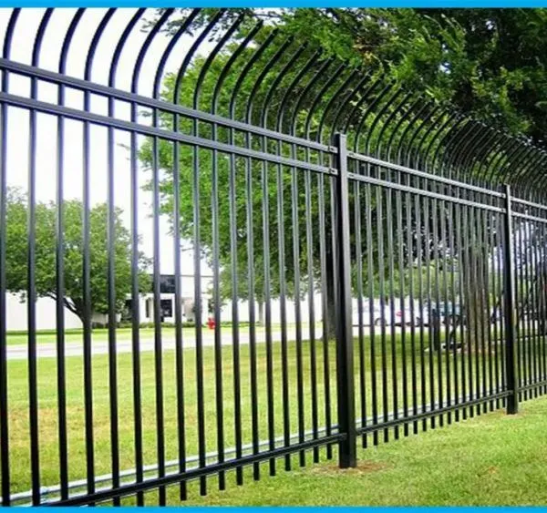 Wrought Iron Picket Fence Panel for Home Garden and Outdoor Security