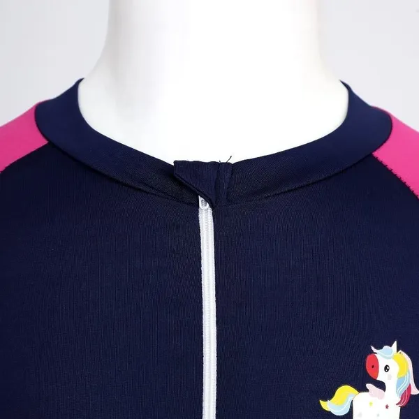 3-14 Girls Fashion One Piece Rash Guard Swimsuit Full Body Sport Beach Bathing Suit Custom Swimwear With Logo Swimming Vacation photo-5