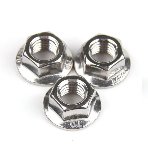 Metric Hex Flange Nuts DIN 6923 Stainless Steel Hex Flanged Nut M3 M4 M5 M6 M8 M10 M12 photo-5