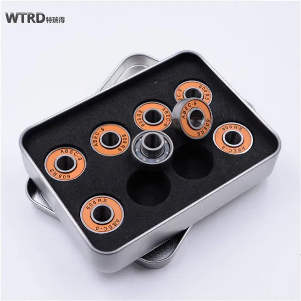 High Quality Colorful Skateboard Deep Groove Ball Bearing 608 Single Row 2RS Chrome Steel Long Life P5 Precision Seals