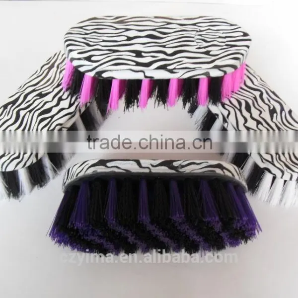 Zebra Pattern Horse Dandy Brush With White & Purple Bristle photo-3