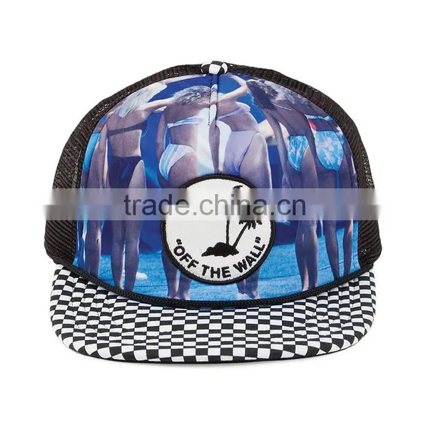 Stylish Sexy Girl Printing Embroidery Patch 5 Panel Cheap Trucker Cap photo-2