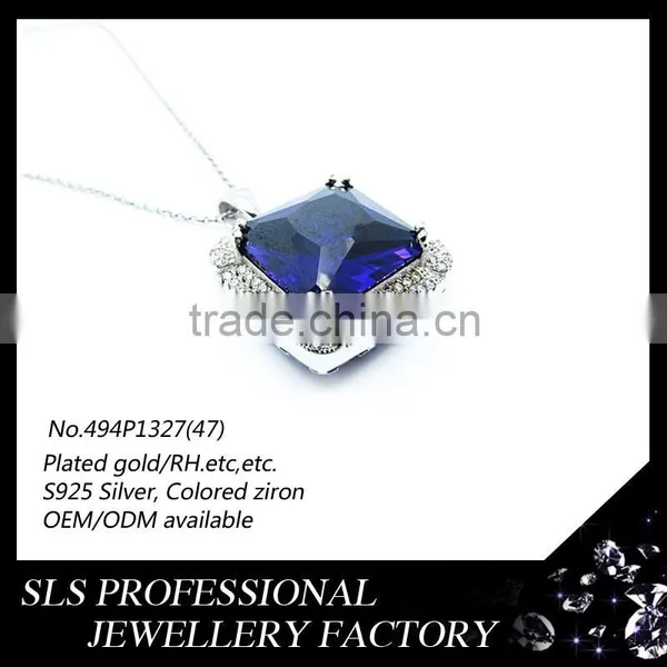 2015 Beautiful Silver Pendant Big Stone Pendant Design With Purple Gemstone /crystal Pendant for Women Mother's Day Gift photo-3