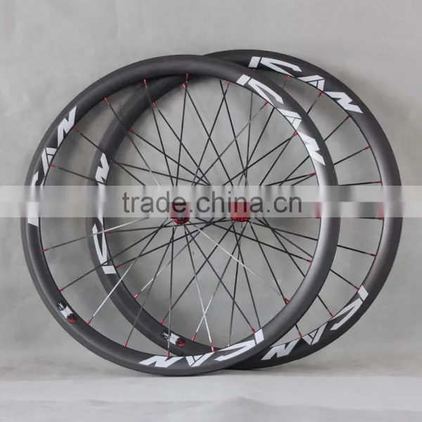 38mm Clincher Carbon Fiber Wheels Bicycle Wheelset Road Bike With Powerway R36 Hub Sapim Cx-ray Spoke photo-2