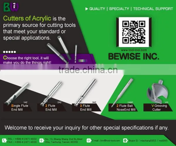 Solid Carbide 2 Flute Acrylic Ball Nose End Mills For Cutting Acrylic photo-6
