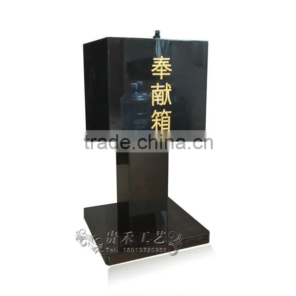 GH-RJ005 Black Acrylic Donation Boxes With Lock,modern Black Donation Box photo-3