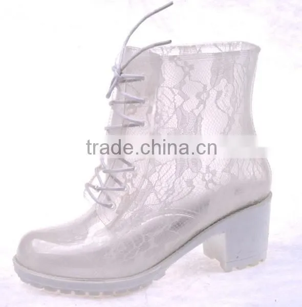 2016 Lady High Heel Rain Boots With Lace photo-3