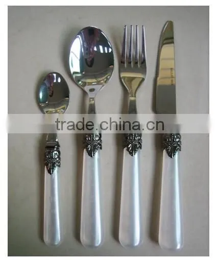 Fashion Design Stainless Steel White Handle Flatware
