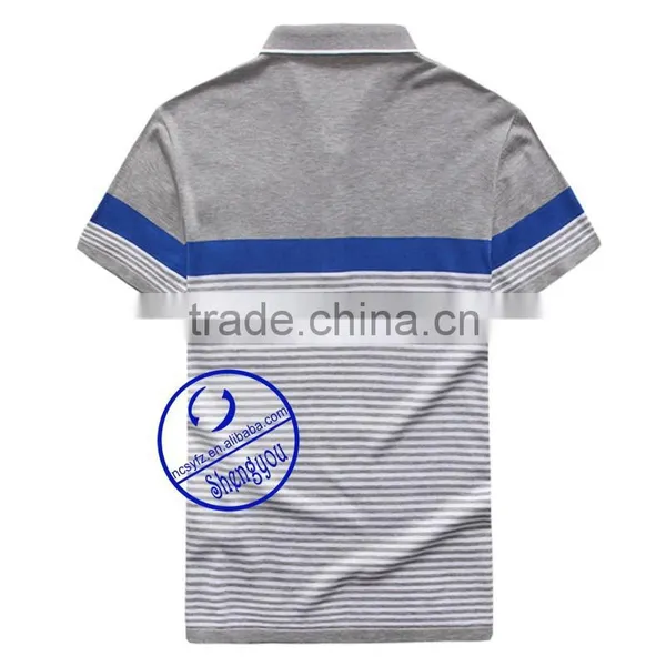Custom 100% Cotton Stripe Polo Shirt for Men photo-2