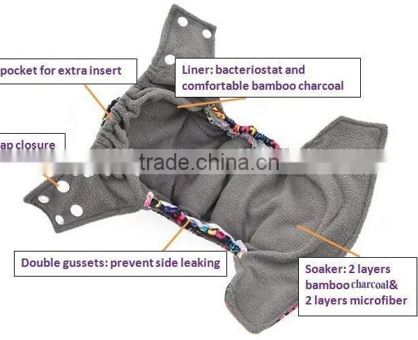 2016 Happy Flute Wholesale Cloth Diaper Baby Cloth Diaper One Size Fits All Adjust Nappy Factory photo-2